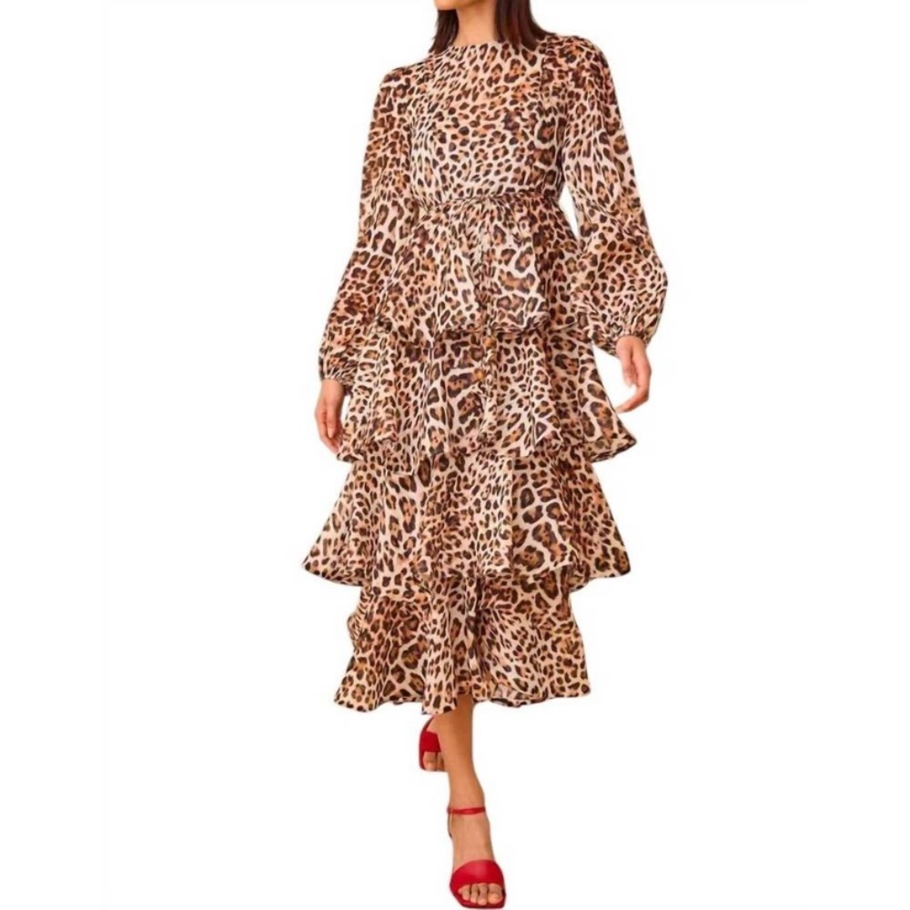 Hunter Bell | Chelsea midi dress in leopard